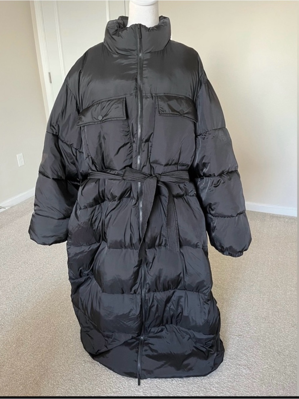 Good American Women’s Black Puffer Winter Coat 3XL